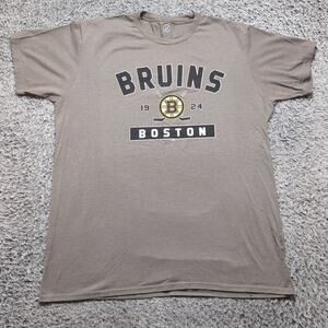 Boston Bruins Shirt Men Extra Large Gray Short Sleeve NHL Hockey Graphic Grunge